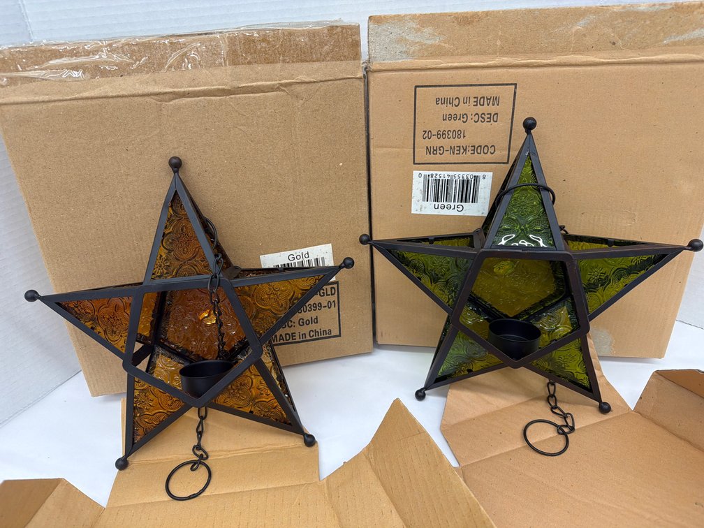Glass Star Candle Holders