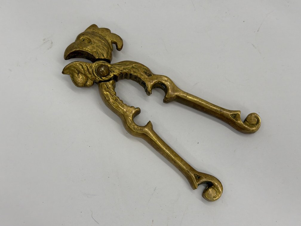 Brass Rooster Head Nutcracker