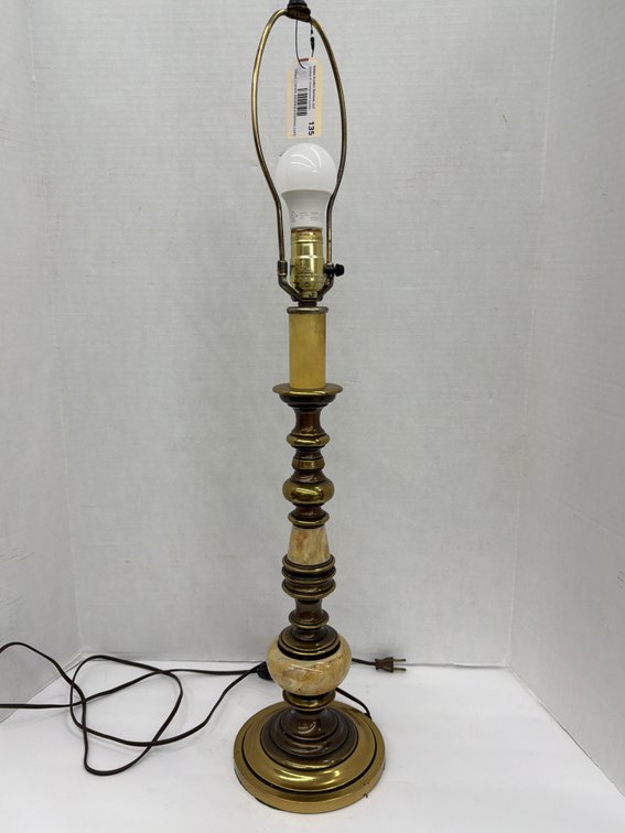 33” Brass Candlestick Lamp