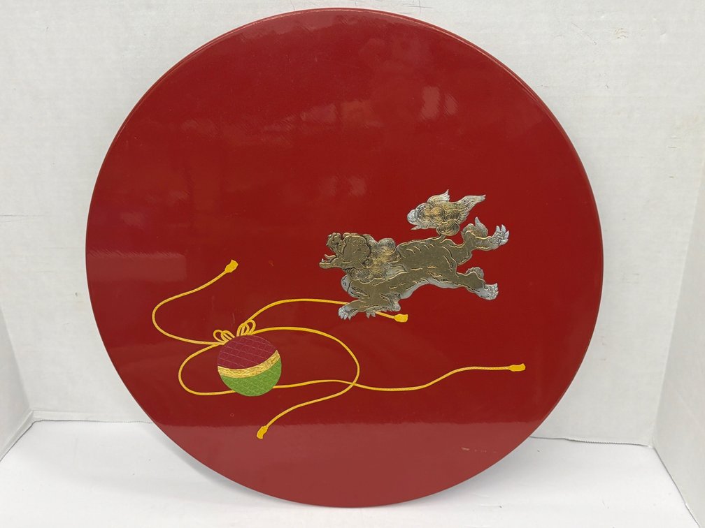 Red Lacquered Wall Plaque