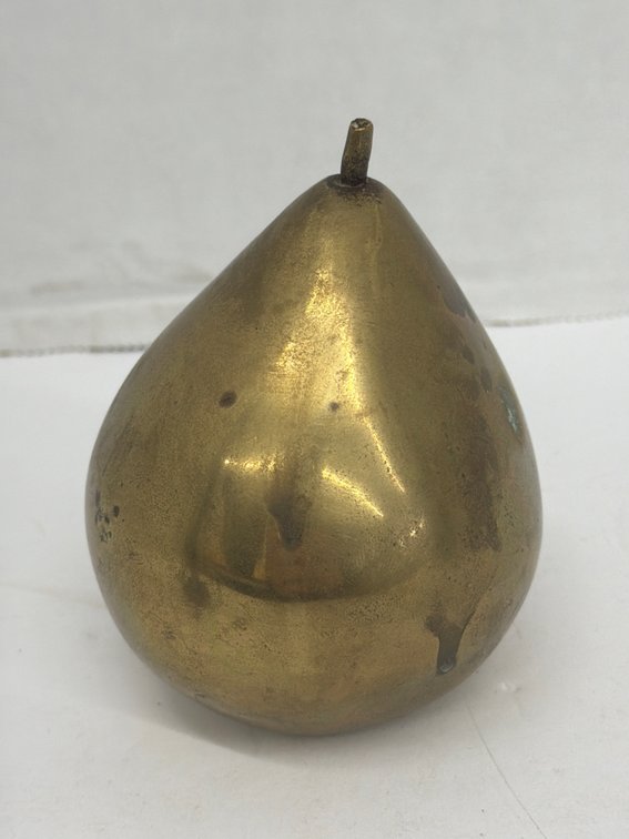 Heavy Brass Pear Paperweight