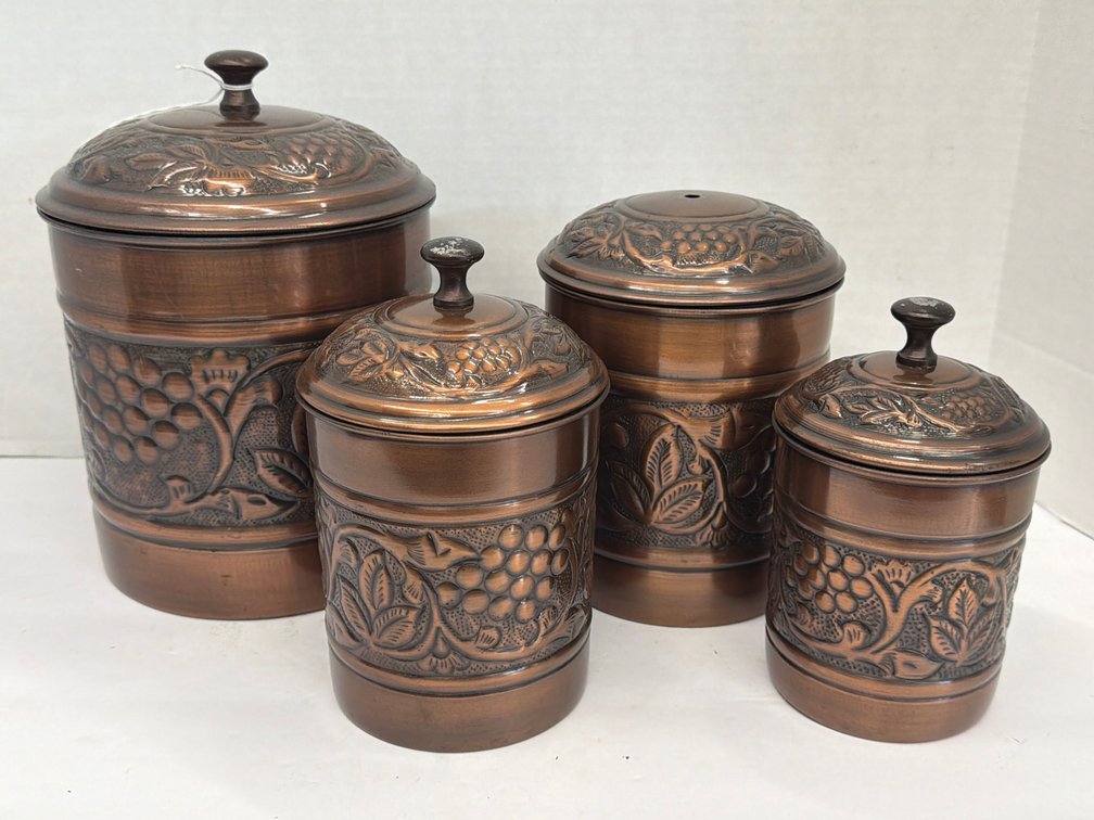 Metal Embossed Canister Set