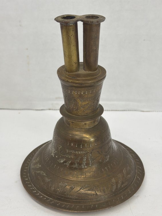 Etched Brass Incense Burner / Candle Holder