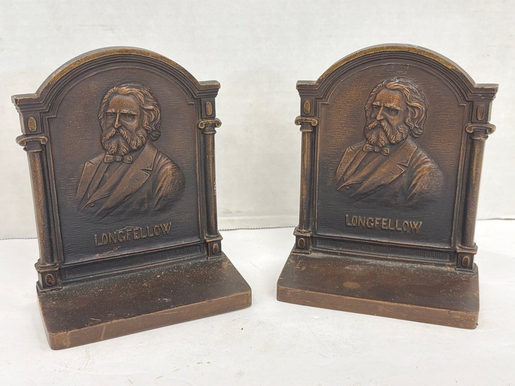 Longfellow Bronzed Bookends