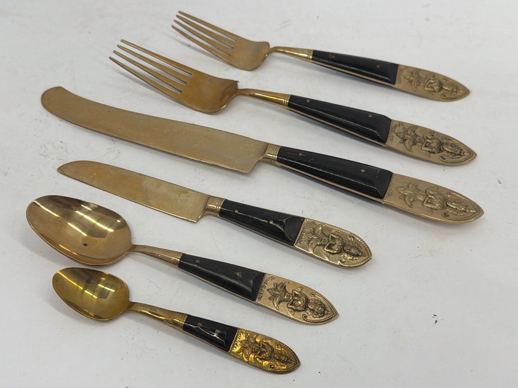 Siam Thailand Brass & Bronze Flatware Place Setting