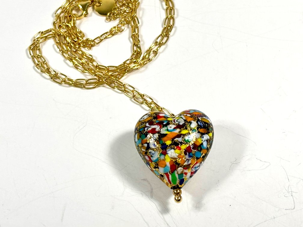 Dyadema Italy Glass Heart Pendant Necklace