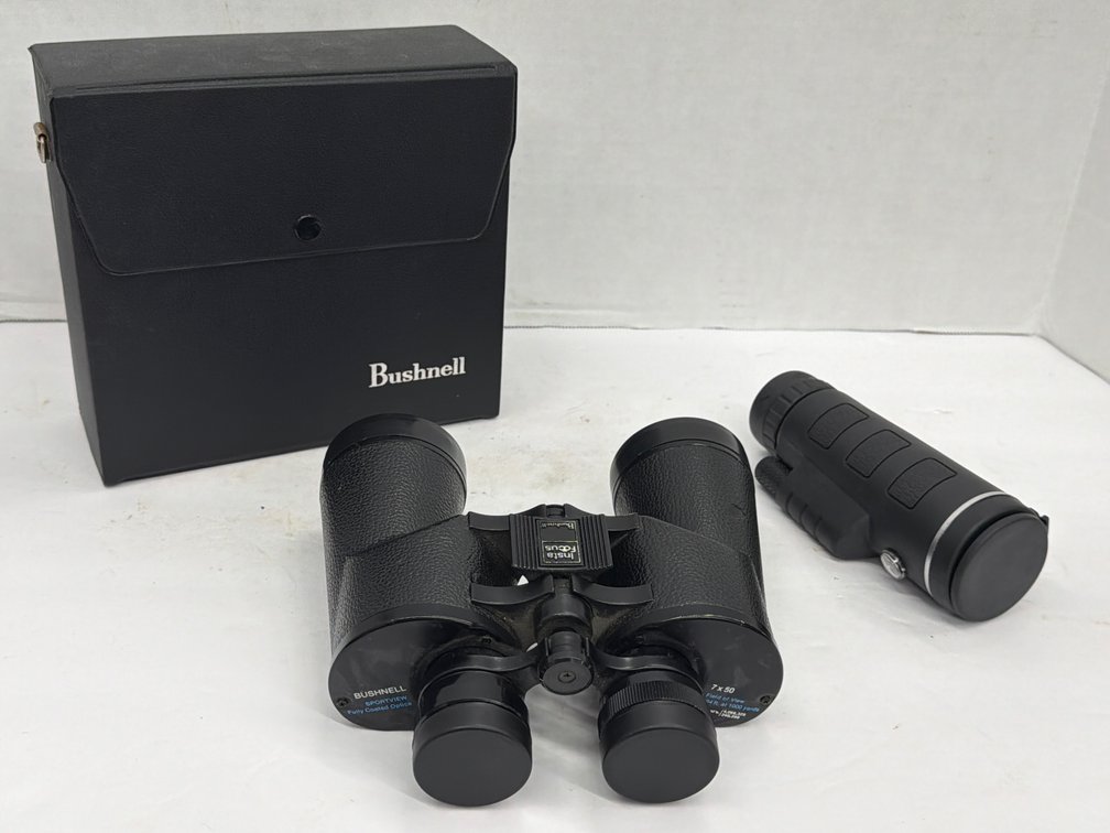 Bushnell Binoculars w Case & Monocular
