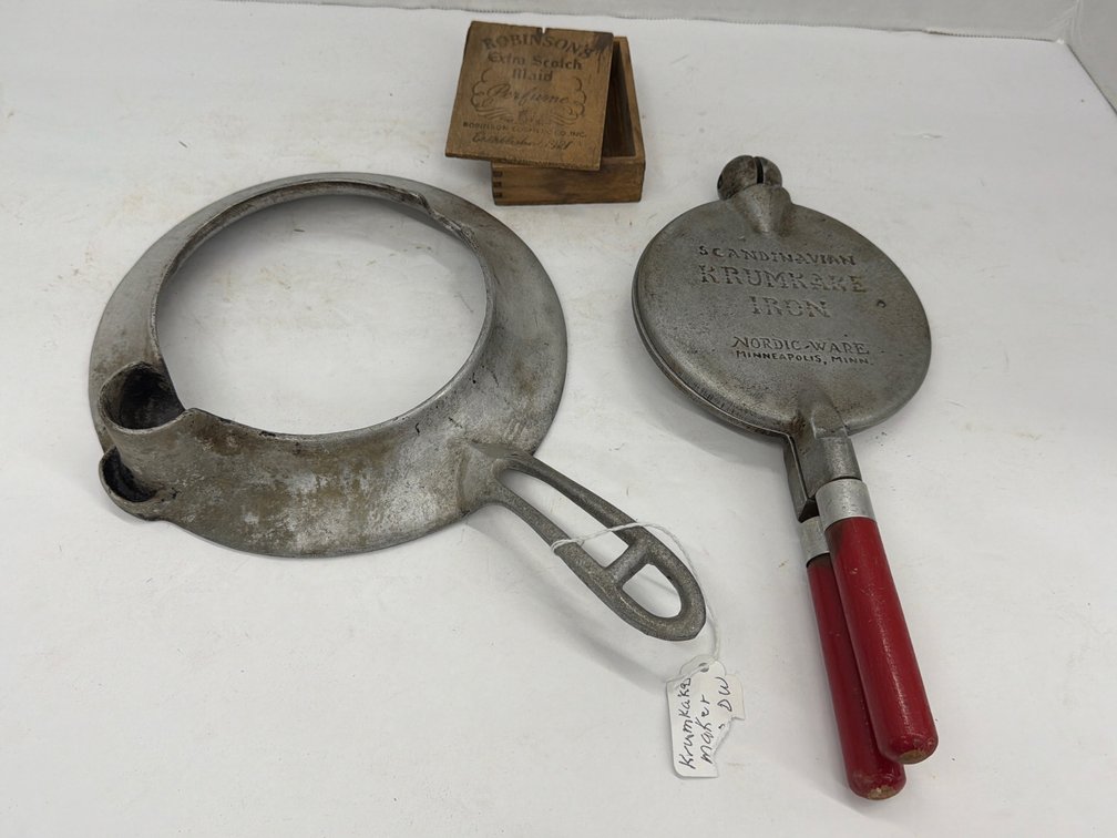 Krumkake Maker & Small Wood Perfume Box