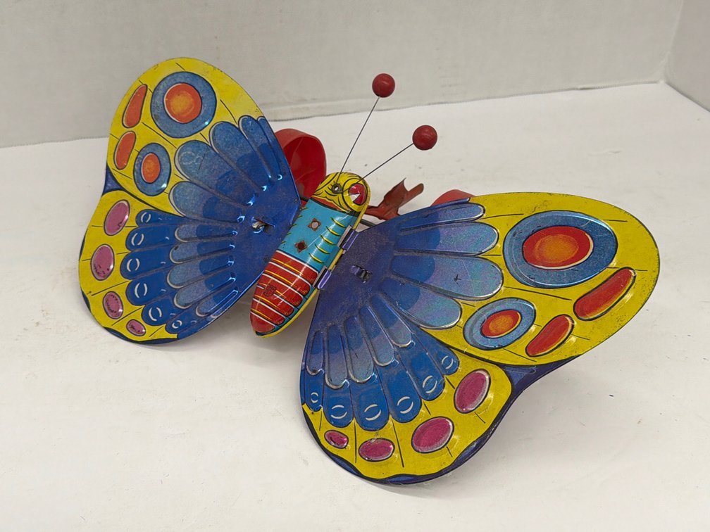 Vintage Metal Pull Toy Butterfly