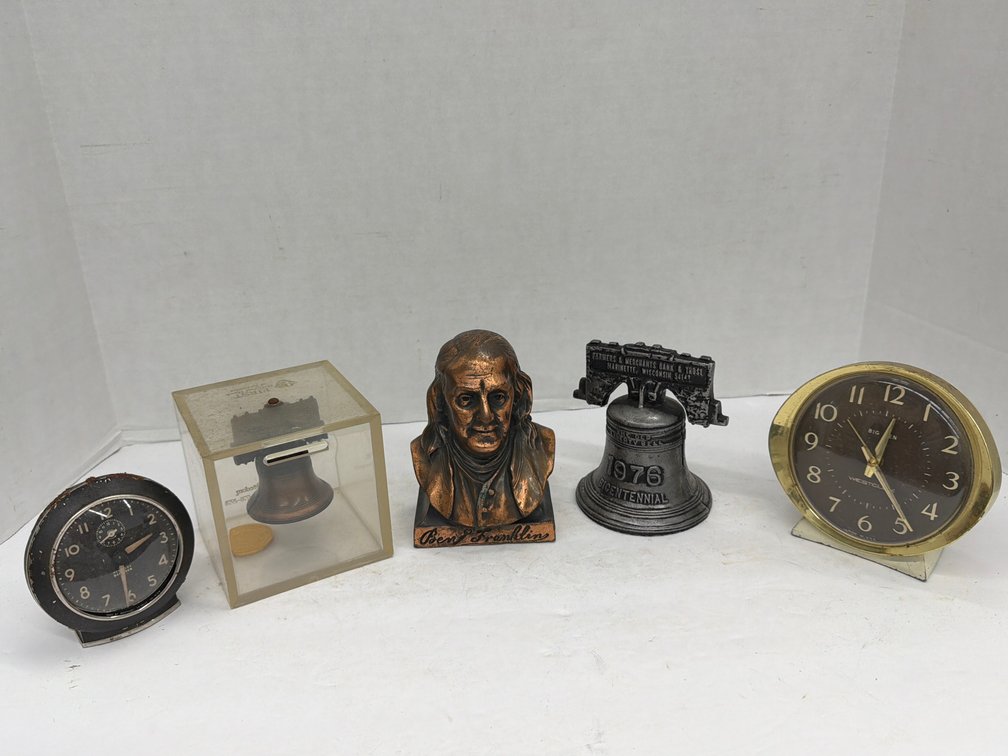 Asssorted Banks & Baby & Big Ben Alarm Clocks
