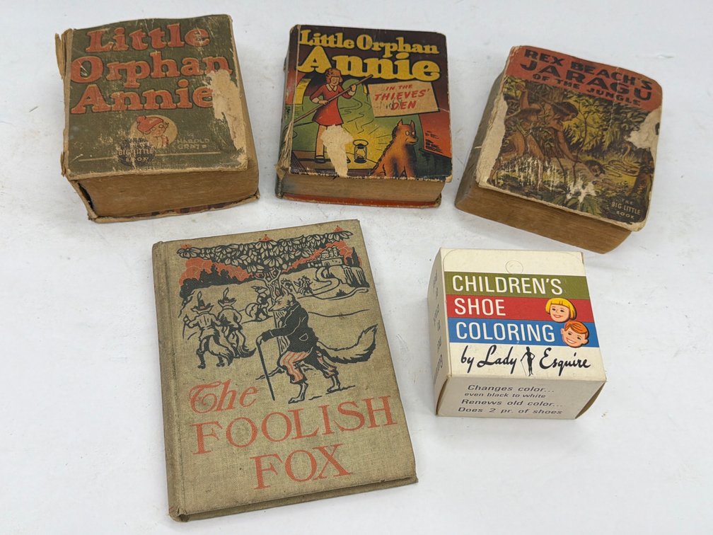 Vintage Children's Books & Shoe Coloring Kit
