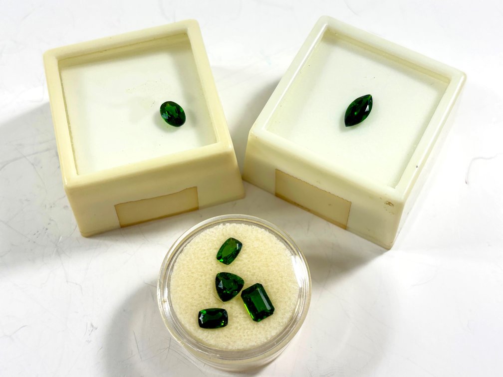 6 Cut Chrome Diopside Stones