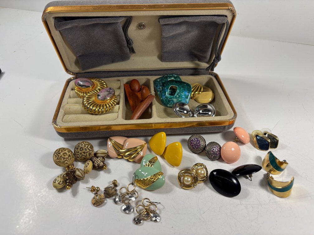 Vintage Earrings and Jewelry Case