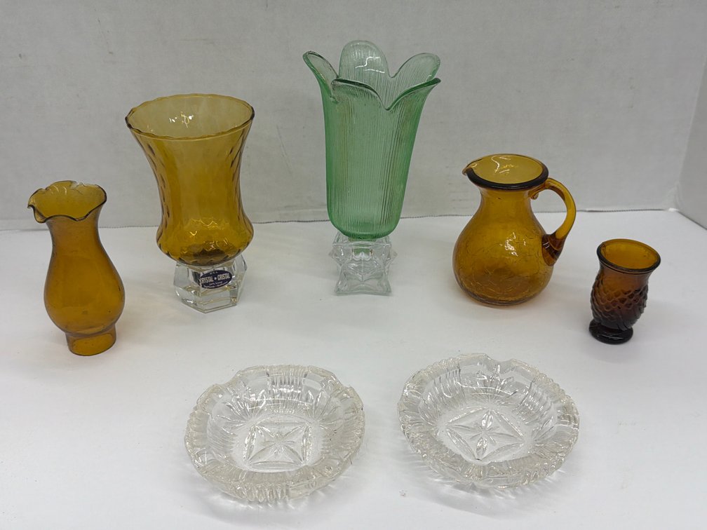 Glass Ashtrays & Assorted Decor