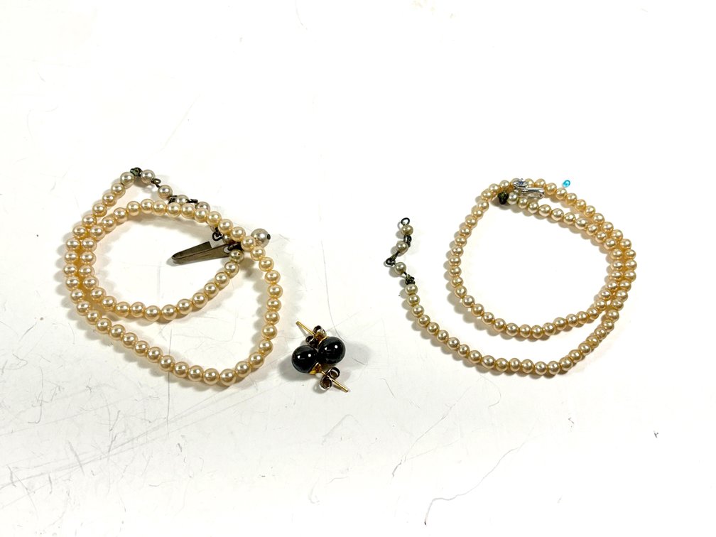 Beaded Necklaces with Unmarked Silver Clasp and Semi Precious Gemstone Earrings