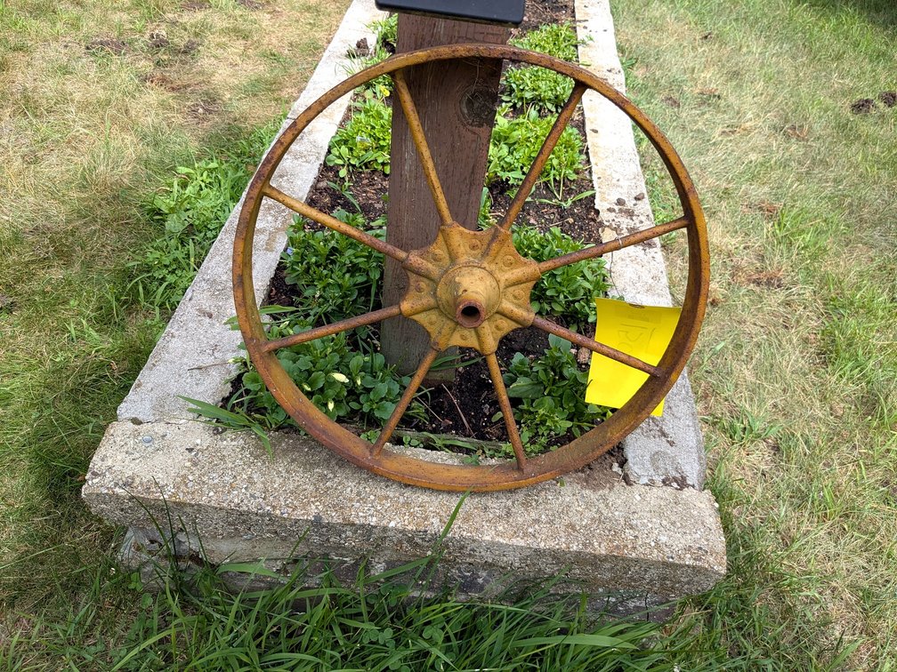 Vintage wheel is 17" wide.