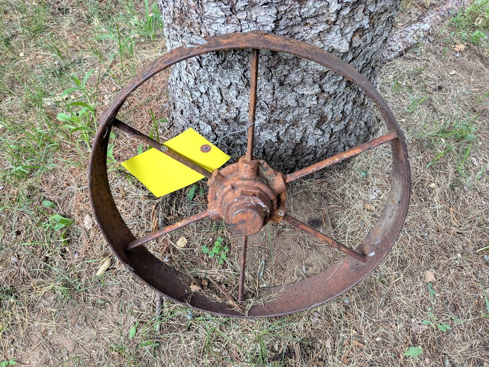 Vintage wheel is 17" wide.