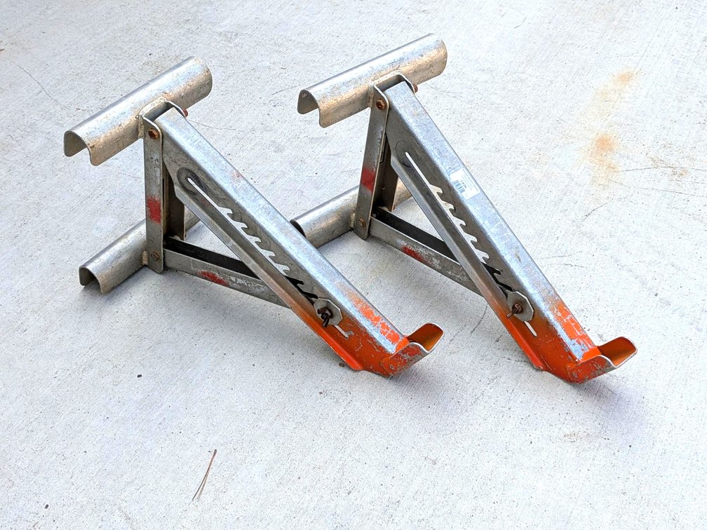 Pair of Stinson ladder jacks measure 34" long when laid flat.