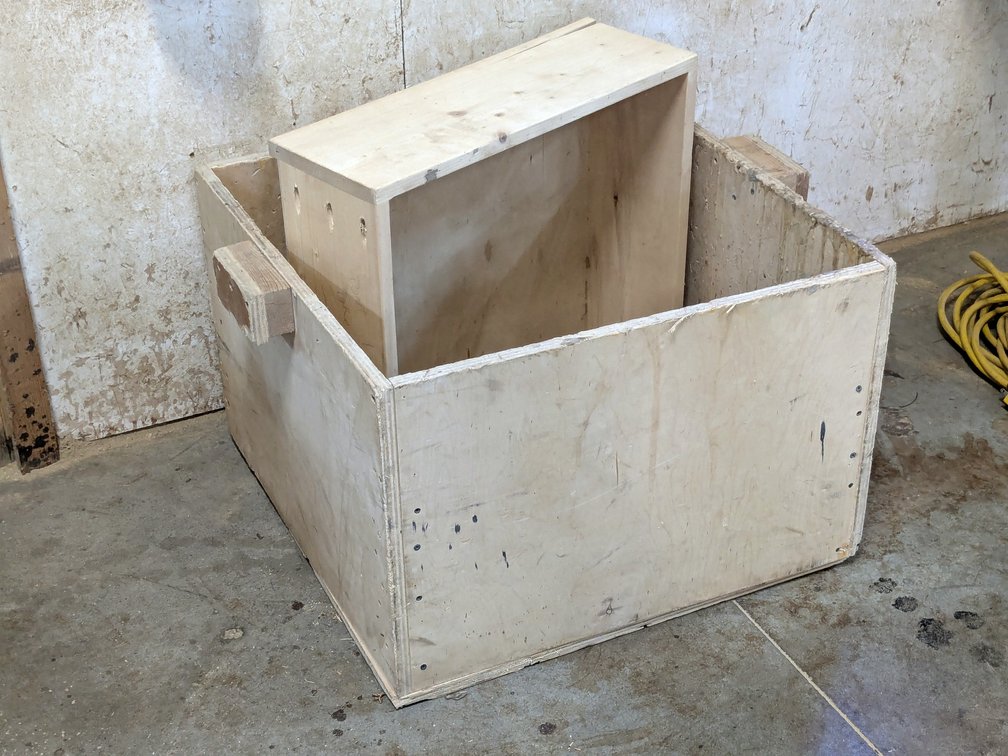 2' wooden storage box.