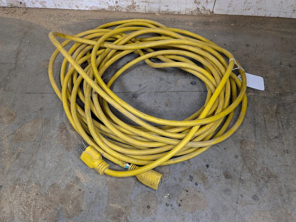 12 gauge extension cord is about 19" over coil.