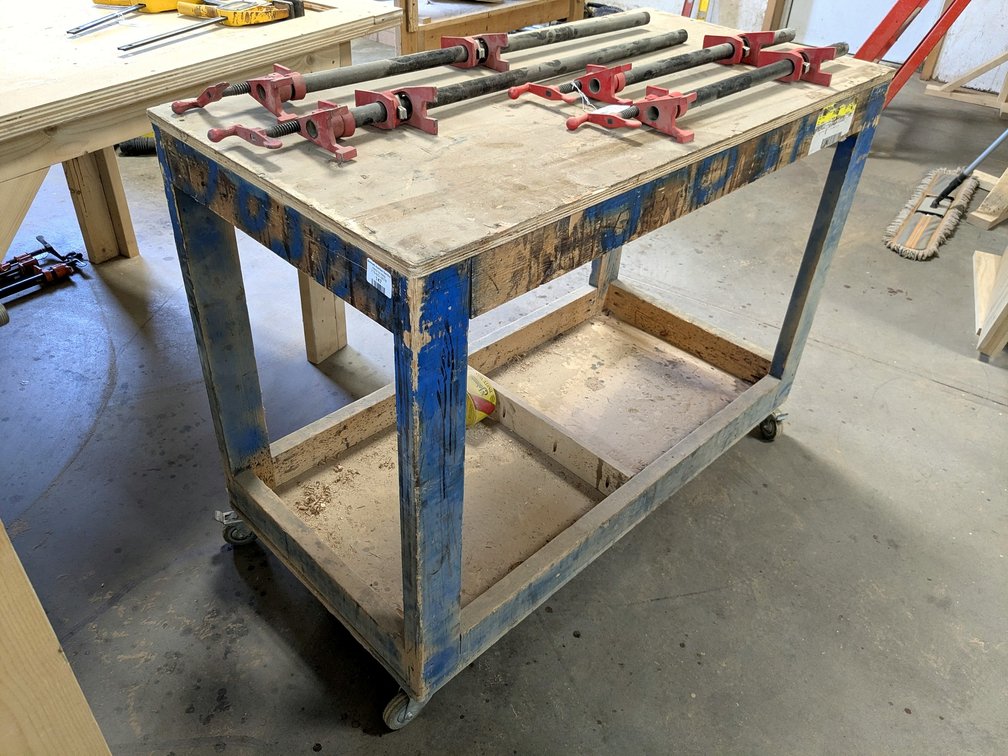 4' rolling work bench is about 2' x 3' high.