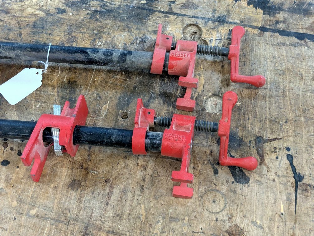Pair of Bessey 3/4" x 2' pipe clamps.