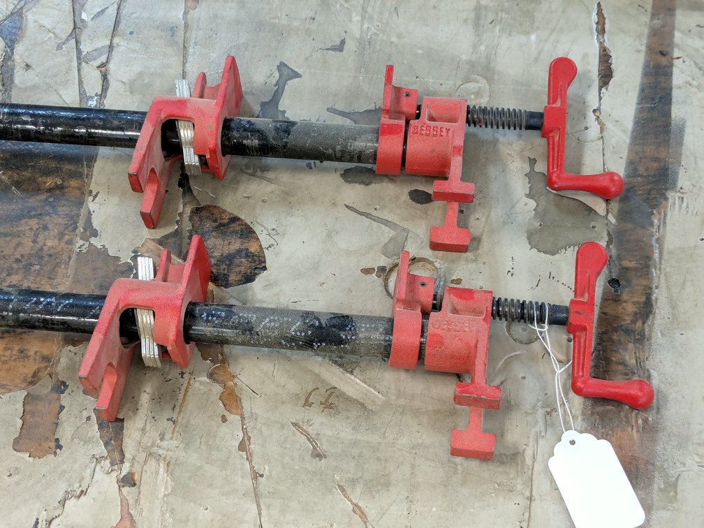 Pair of Bessey 3/4" x 2' pipe clamps.