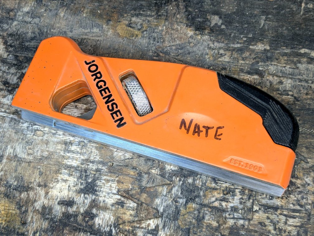 Jorgensen 7" chamfer plane with replaceable bits in handle.