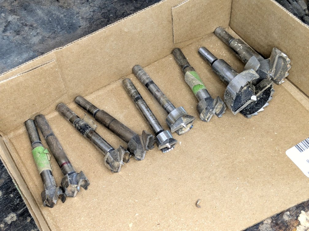 Forstner bits up to 1-3/4".
