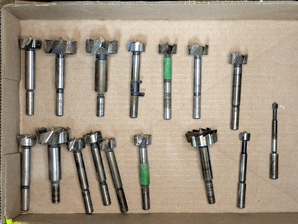 Forstner bits up to 1-5/8".