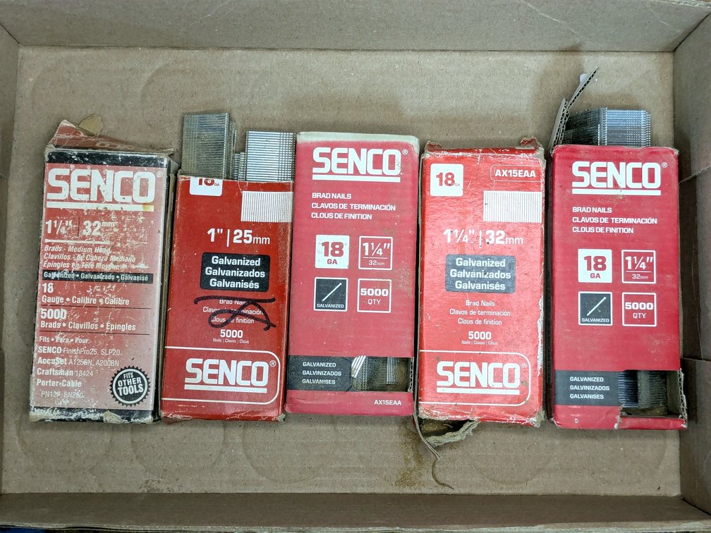Senco 18 gauge brad nails up to 1-1/4".