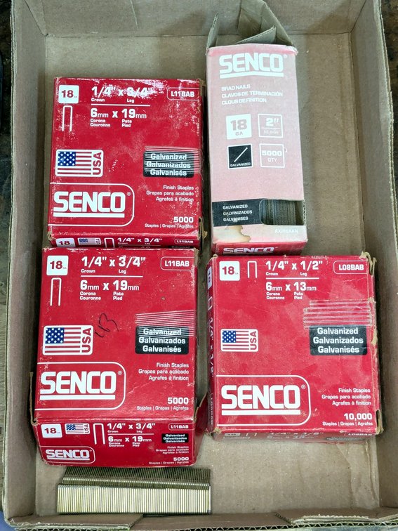 Senco 18 gauge staples up to 1/2" and more.