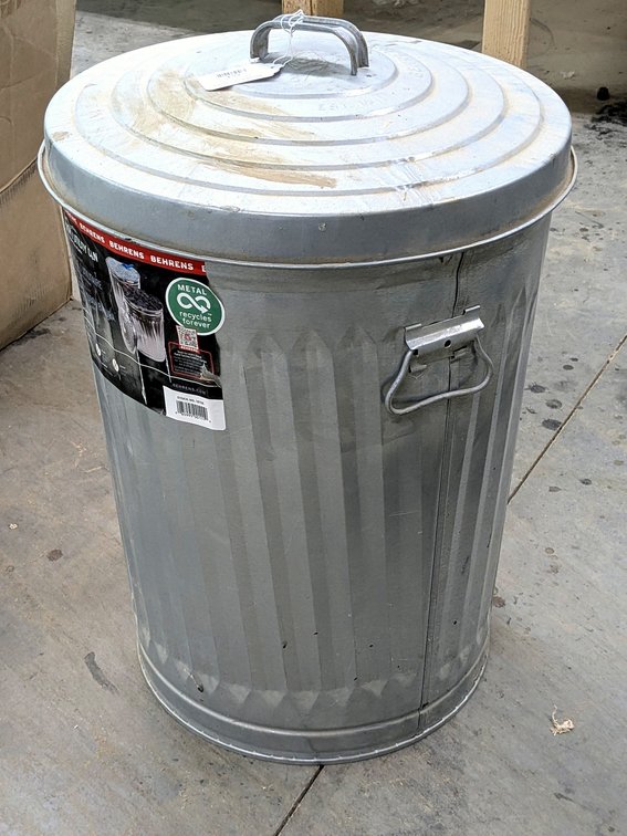 Behrens 26" garbage can.
