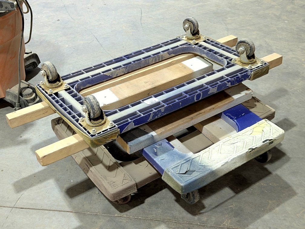 Three furniture dollies up to 31" wide.