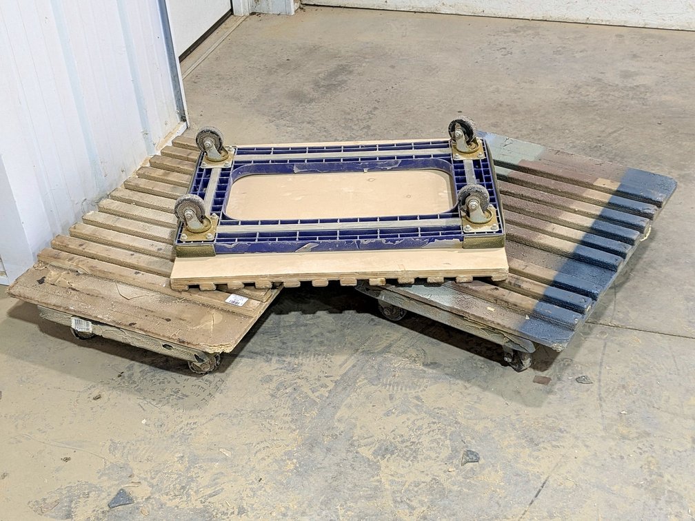 Three furniture dollies up to 31" wide.