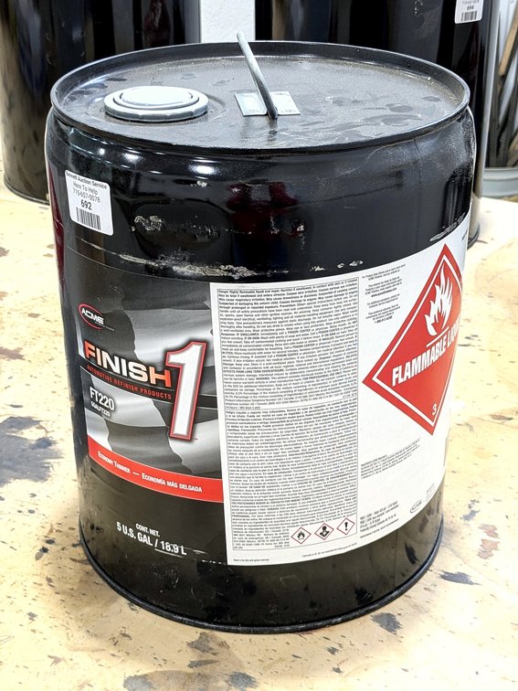 No shipping.  Acme economy thinner is No. FT220 and five gallon bucket feels full.