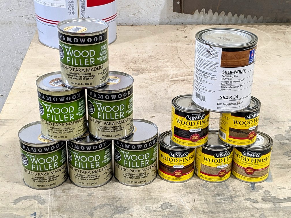 No shipping.  Sherwin Williams, Minwax, and other wood filler and stains.
