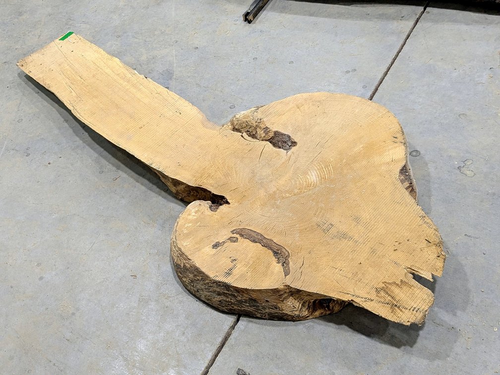 Unique burl slab measures 61" x 24" x 3" thick.