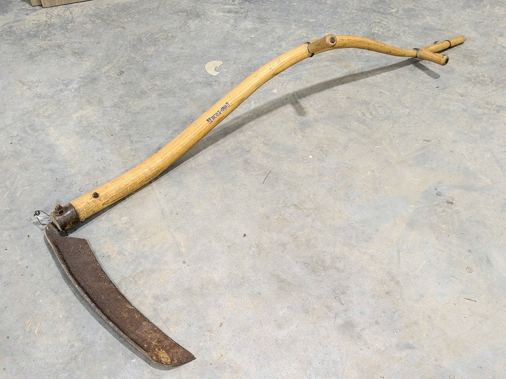 Vintage scythe with a Seymour No. 2 snath.