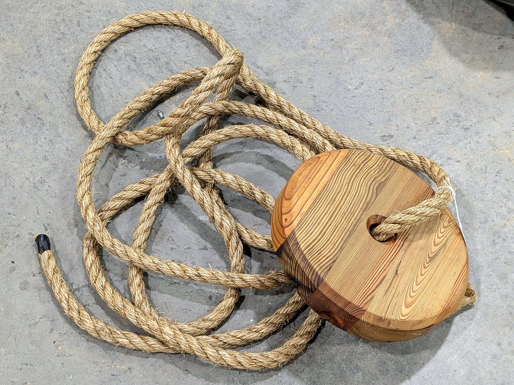 Classic rope swing with an 11" diameter seat and 7/8" rope.