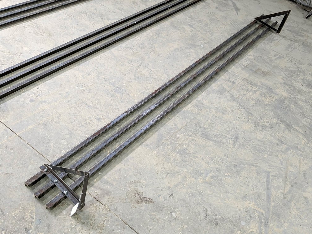 Heavy duty steel shelf measures 10' long and 12" wide.