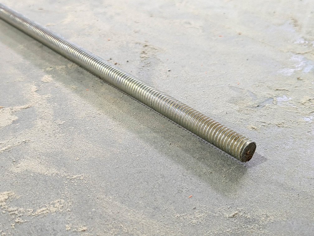 Threaded rod measures 3/8" x 9'.
