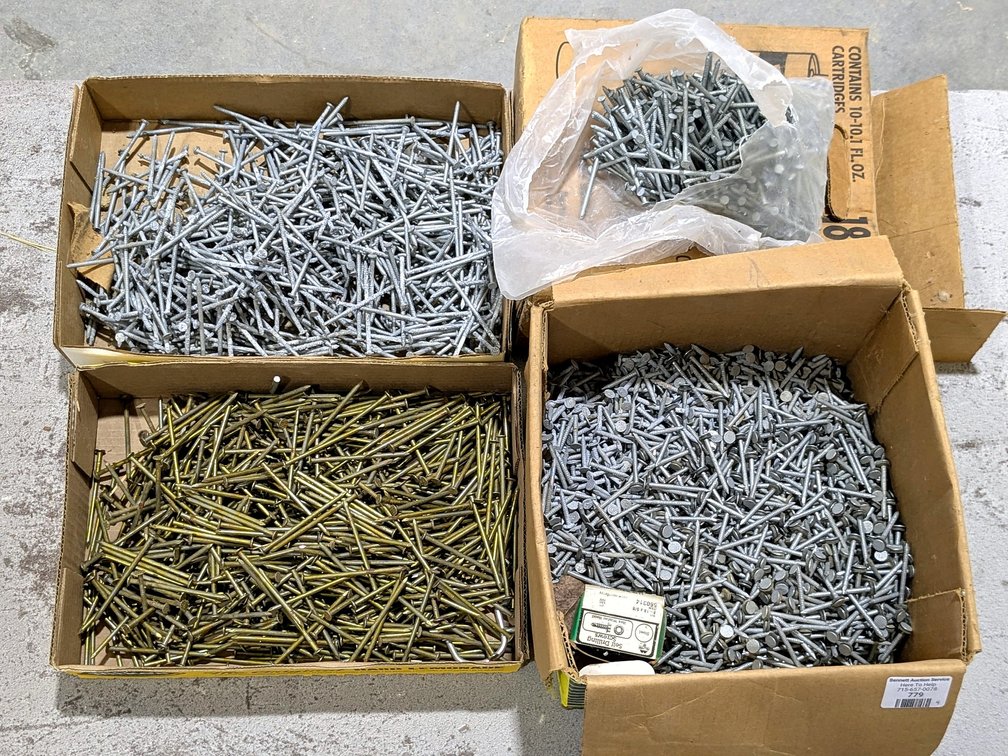Ring shank and standard nails up to 3-1/4".