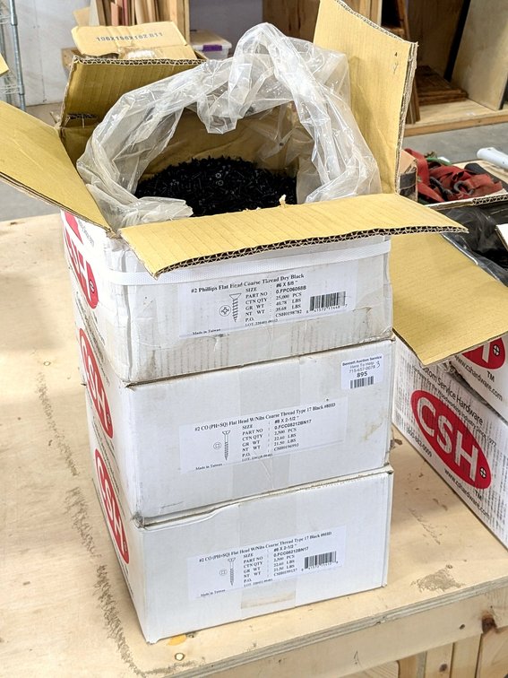 Three boxes of CSH cabinetry screws up to 2-1/2".