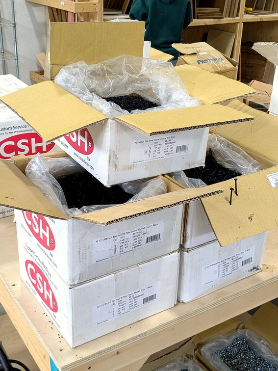 Five boxes of CSH screws up to 2-1/2".