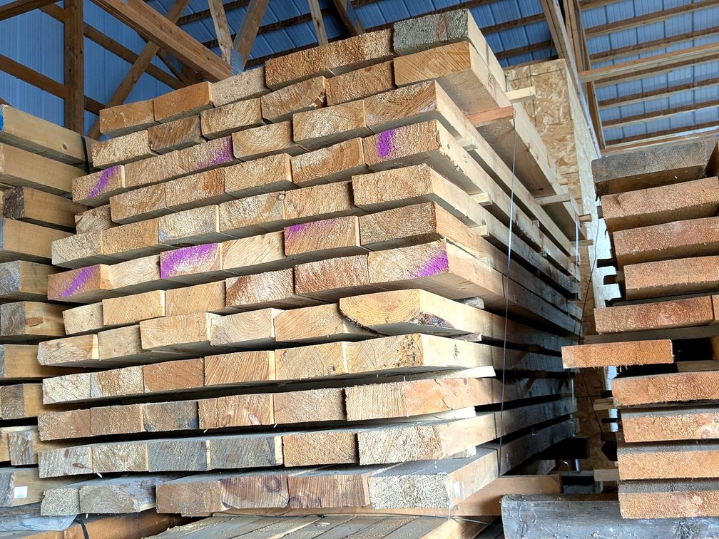 Bunk of 12/4 x 8 rough sawn pine, approx 102".