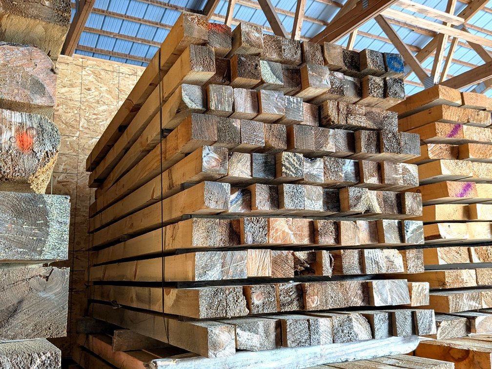 Bunk of 4x4 rough cut pine, approx 102".
