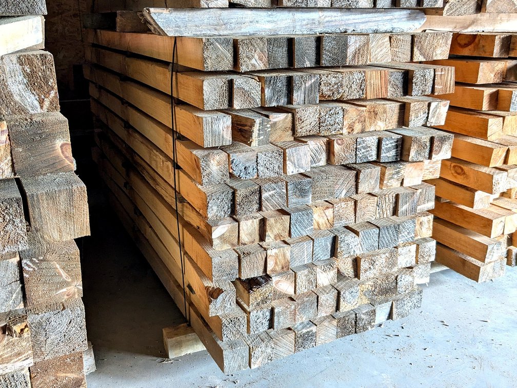Bunk of 4x4 rough cut pine, approx 102".