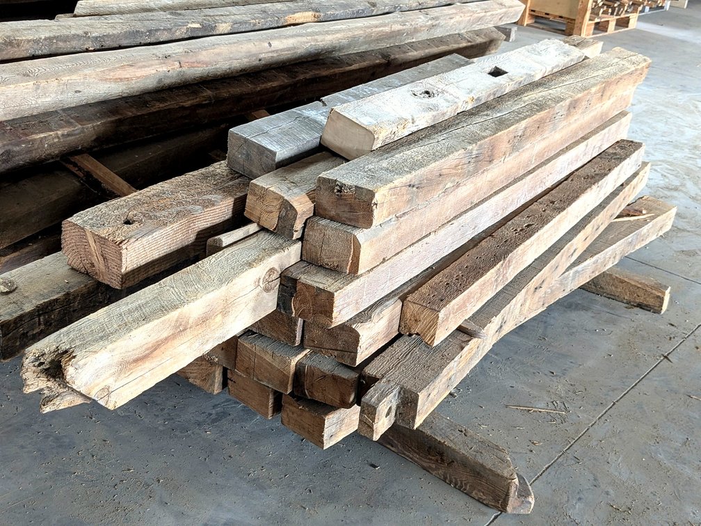 Reclaimed 4x6 barn beams up to nearly 11'.