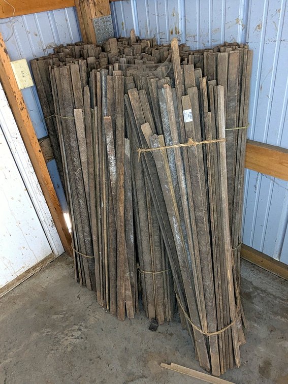 Lumber drying stickers - pile is approx. 4' tall and 3' wide.